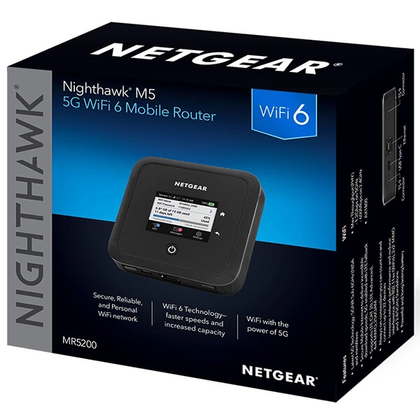 NETGEAR Nighthawk M5 5G WiFi 6 Mobile Router MR5200-100EUS - Router WLAN ⋅ LAN 3 NETGEAR Nighthawk M5 5G WiFi 6 Mobile Router MR5200-100EUS - Router WLAN ⋅ LAN