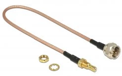 DeLock Antennenadapter F - SMB Stecker-Buchse, Zum Einbau, 25cm - Antennen